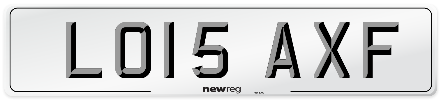 LO15 AXF Number Plate from New Reg